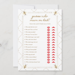 Mommy To Bee Baby Shower Mom Or Dad Game Cards