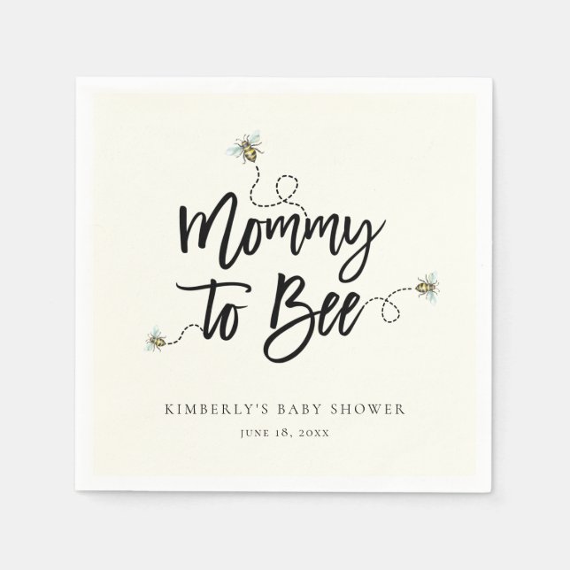 Mommy To Bee Baby Shower Napkins (Front)