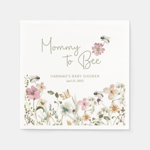 Mommy to Bee Baby Shower Napkins