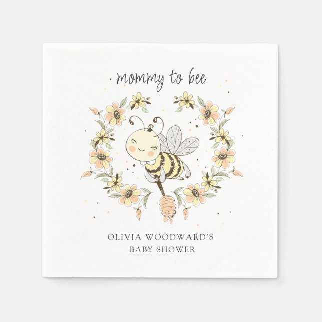 Mommy To Bee Baby Shower  Napkins (Front)