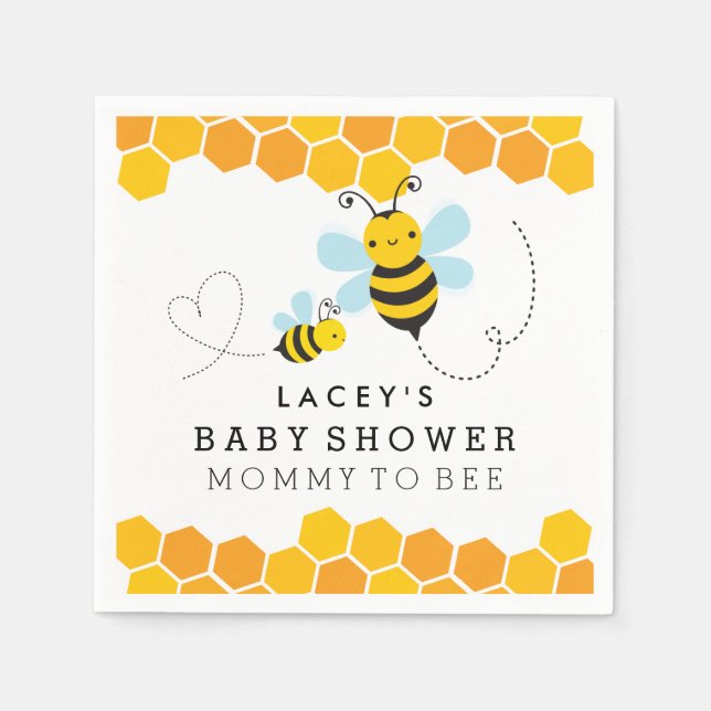 Mommy To Bee Baby Shower Napkins (Front)