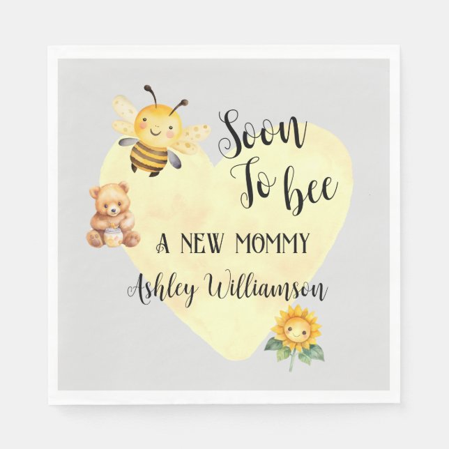 Mommy-to-Bee Baby Shower  Napkins (Front)