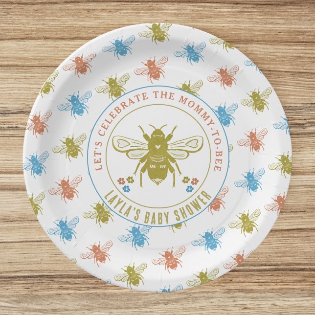 Mommy to Bee Baby Shower Paper Plates (Creator Uploaded)