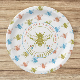 Mommy to Bee Baby Shower Paper Plates