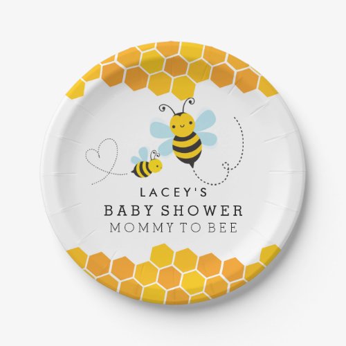 Mommy To Bee Baby Shower Paper Plates