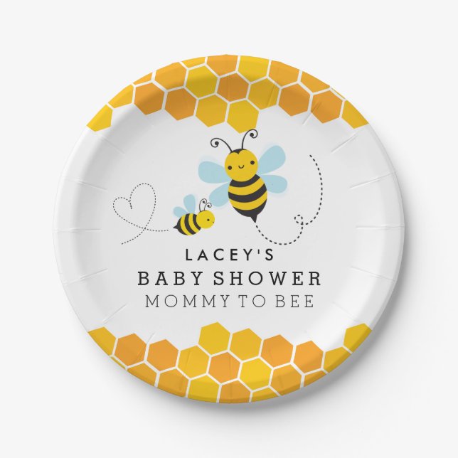 Mommy To Bee Baby Shower Paper Plates (Front)