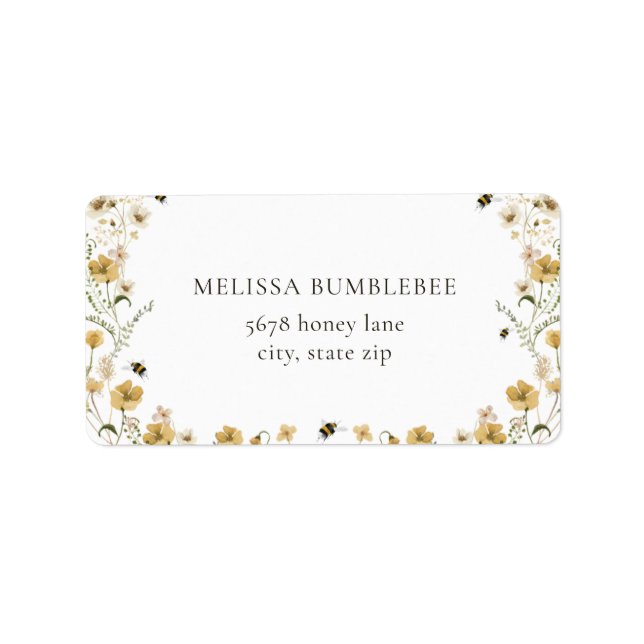 Mommy to Bee Baby Shower Return Address Label (Front)