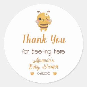 Mommy To Bee Baby Shower Thank You  Classic Round Sticker