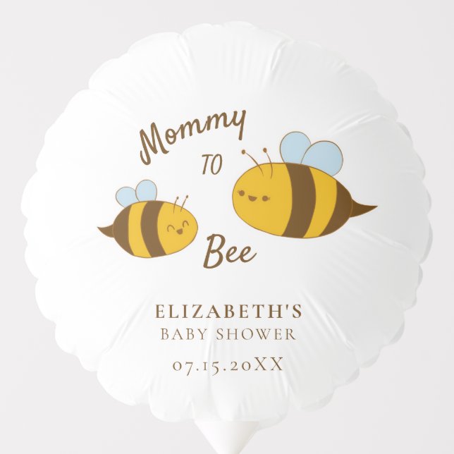 Mommy to Bee Baby Shower Thank you Cute Yellow Balloon (Front)