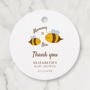 Mommy to Bee Baby Shower Thank you Cute Yellow Favor Tags