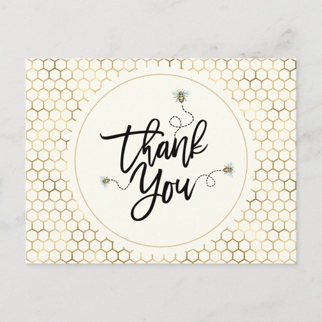 Mommy To Bee Baby Shower Thank You Postcard (Front)