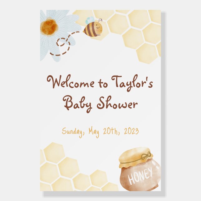 Mommy to Bee Baby Shower Welcome Sign (Front)