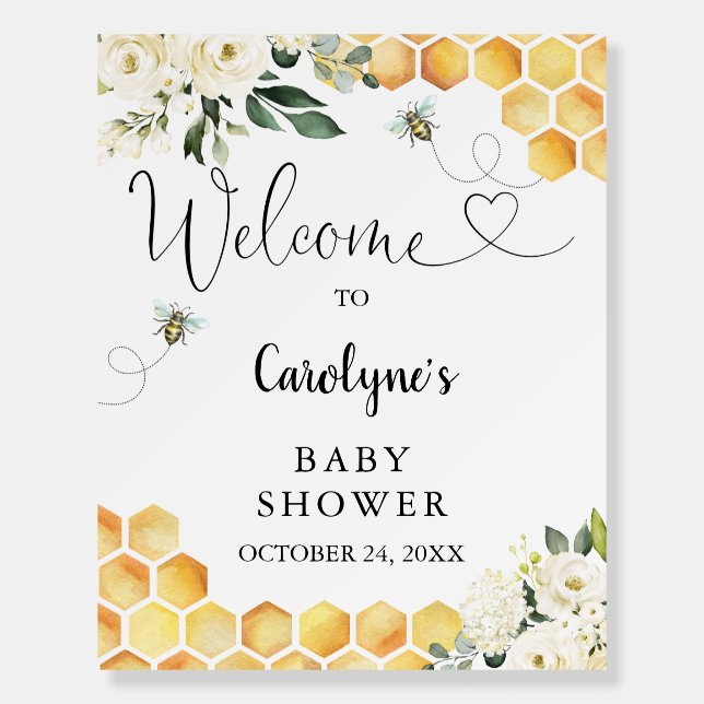 Mommy to Bee Baby Shower Welcome Sign (Front)