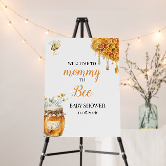 Mommy to Bee Baby Shower Welcome Sign Board
