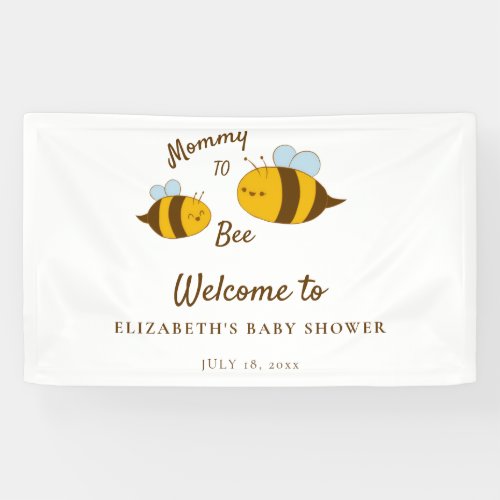 Mommy to Bee Baby Shower Welcome Sign Cute Modern
