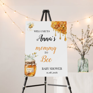 Mommy to Bee Baby Shower Welcome Sign Decor
