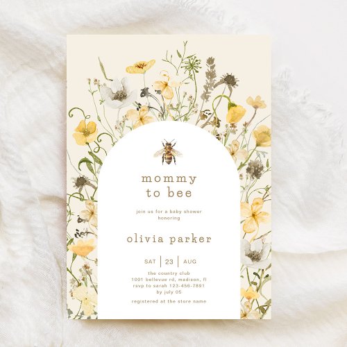 Mommy To Bee Baby Shower Wildflower Invitation