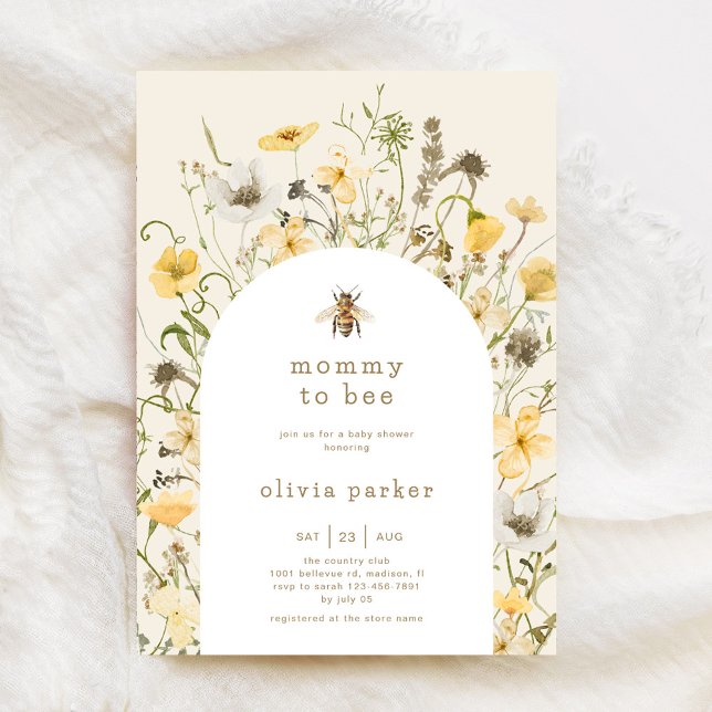 Mommy To Bee Baby Shower Wildflower Invitation (Creator Uploaded)