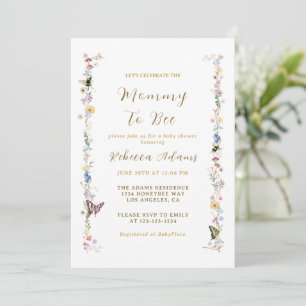 Mommy to Bee Baby Shower Wildflower Invitation