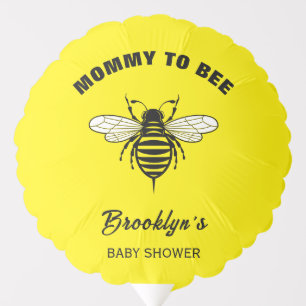 Mommy To Bee Baby Shower Yellow Black Cool Stylish Balloon