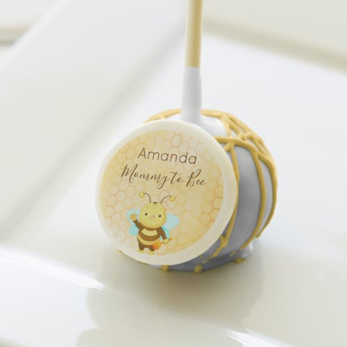 Mommy to Bee Baby shower yellow cute honeycomb Cake Pops