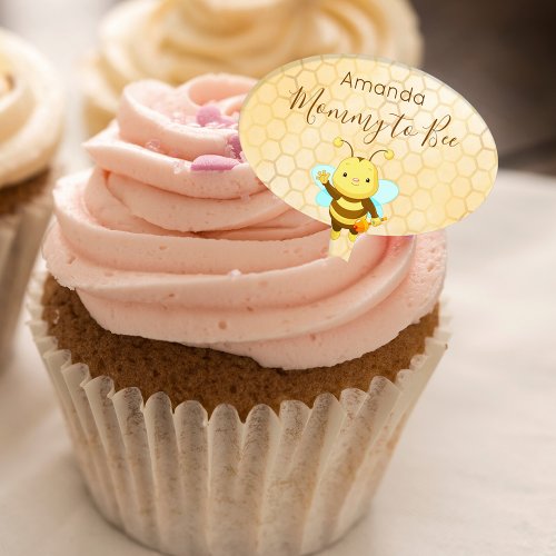 Mommy to Bee Baby shower yellow cute honeycomb Cake Topper