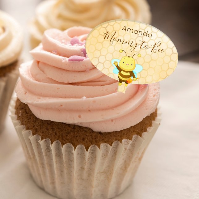 Mommy to Bee Baby shower yellow cute honeycomb Cake Topper (Creator Uploaded)