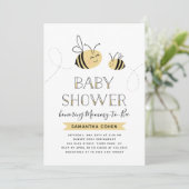 Mommy-to-Bee | Baby Shower | Yellow Invitation (Standing Front)
