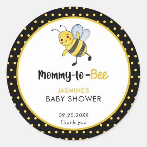 Mommy_to_bee Bee Baby Shower Cute Honeybee sweet Classic Round Sticker