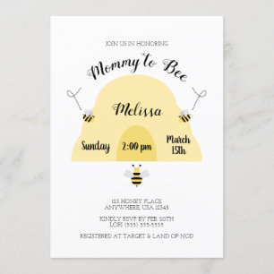 Mommy to Bee Beehive Baby Shower Invitation