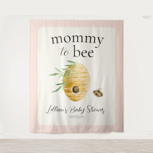 Mommy To Bee Beehive Girl Baby Shower Backdrop