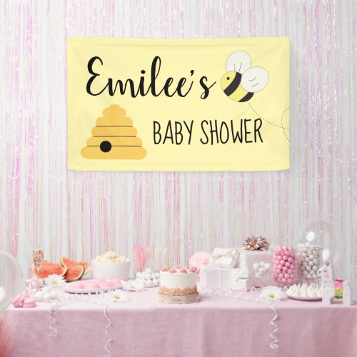 Mommy To Bee Bumble Bee Girl Baby Shower Banner