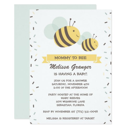 Mommy To Bee Bumblebee Baby Shower Invitation Zazzle Com