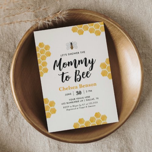 Mommy to Bee Bumblebee Baby Shower Invitation