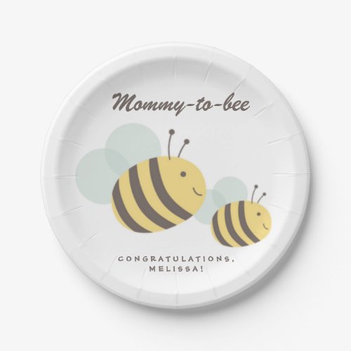 Mommy to Bee Bumblebee Baby Shower Party Paper Plates