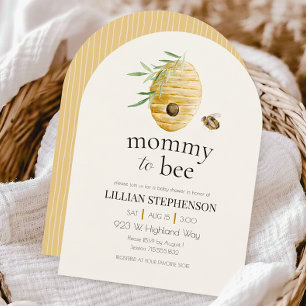 Mommy To Bee Bumblebee Yellow Baby Shower Invitation