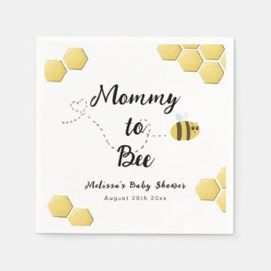 Mommy to Bee Cute Honeycomb Baby Shower Napkins