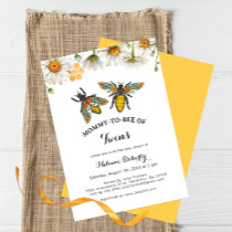 Mommy To Bee Cute Twins Baby Shower Invitation