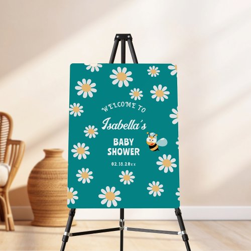 Mommy To Bee Daisy Flowers Boy Baby Shower Welcome Foam Board