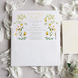 Mommy To Bee Elegant Floral Baby Shower Invitation