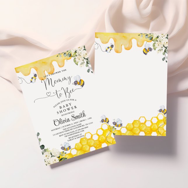 Mommy to Bee Floral Baby Shower Invitation (Creator Uploaded)
