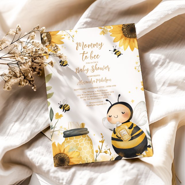 Mommy to Bee Floral  Baby Shower Invitation (Creator Uploaded)