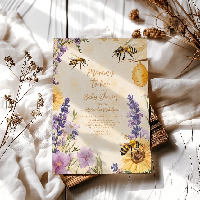 Mommy to Bee Floral  Baby Shower Invitation (Creator Uploaded)