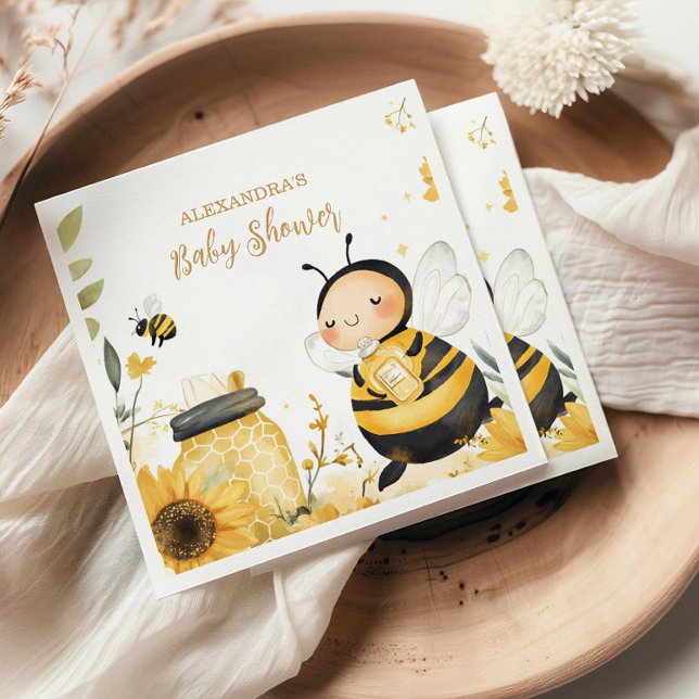 Mommy to Bee Floral  Baby Shower Napkins (Creator Uploaded)