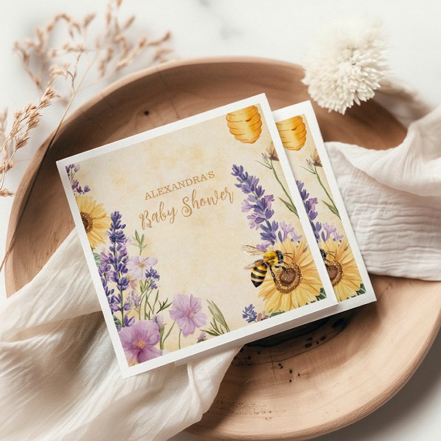 Mommy to Bee Floral  Baby Shower Napkins (Creator Uploaded)