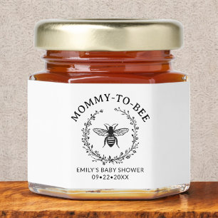 Mommy to Bee Floral Wreath Baby Shower Honey Jar Favors