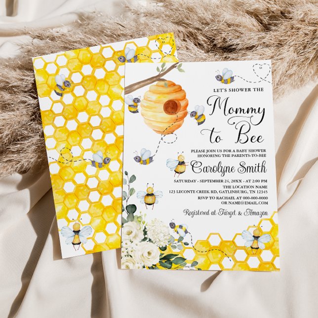 Mommy to Bee Gender Neutral Baby Shower Invitation (Creator Uploaded)