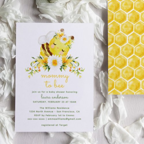 Mommy To Bee Gender Neutral Baby Shower Invitation