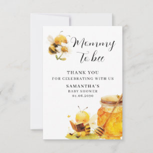 Mommy To Bee Gender Neutral Baby Shower  Thank You Card