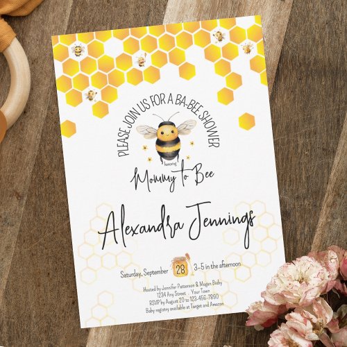 Mommy to Bee Gender Neutral Sweet Baby Shower  Invitation